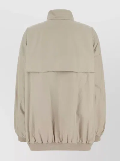 Miu Miu Cooked Blend Jacket With Buttoned Pockets In Neutral