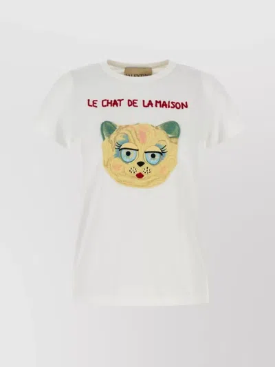 Valentino Silk T-shirt With Short Sleeves And Graphic Print