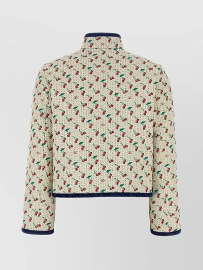 Valentino Jacquard Jacket With Button Detailing And Front Pockets In Neutral