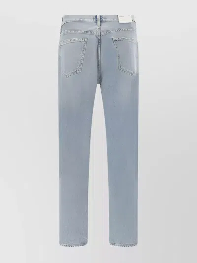 Agolde Waist Belt Loops Skinny Five-pocket Trousers In Blue