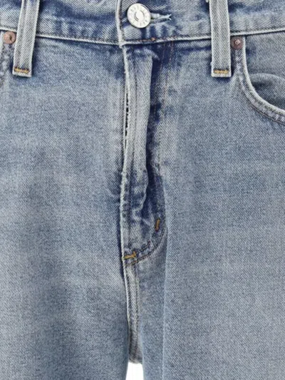 Agolde Waist Belt Loops Skinny Five-pocket Trousers In Blue