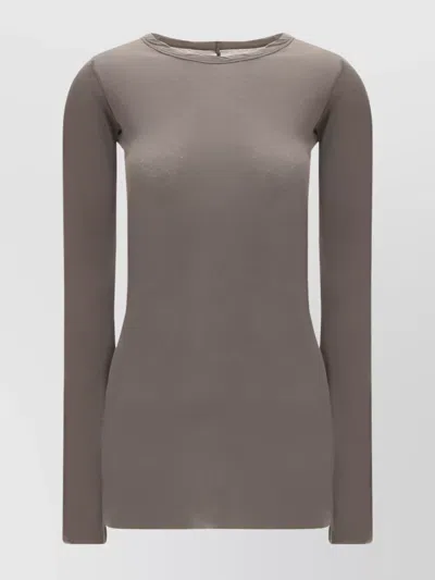 Rick Owens Cotton Crew Neck Slim Fit Jersey In Neutral
