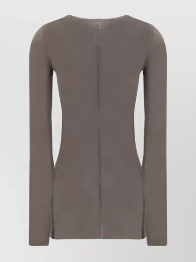 Rick Owens Cotton Crew Neck Slim Fit Jersey In Neutral