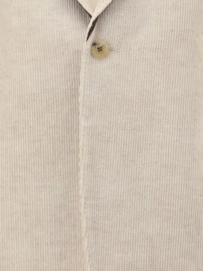 Rick Owens Corduroy Blazer Peak Lapels In Neutral
