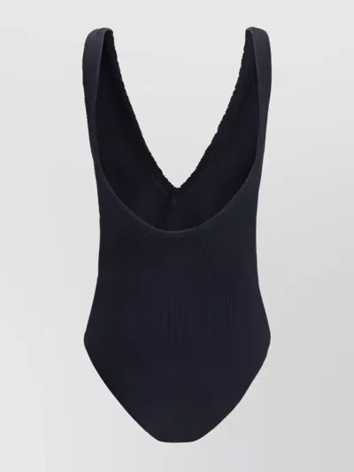Hunza G Stretch Sculpting Swimsuit Deep V-neck