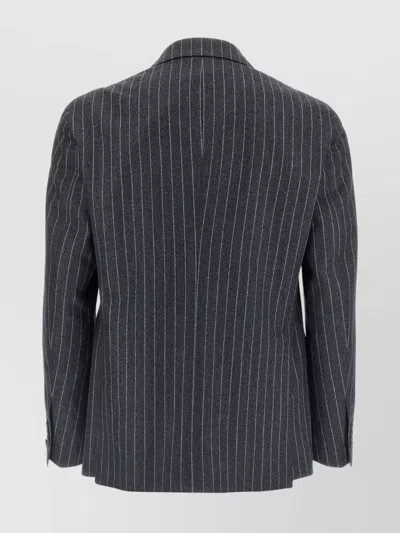 Tagliatore Single-breasted Pinstriped Suit Jacket In Gray