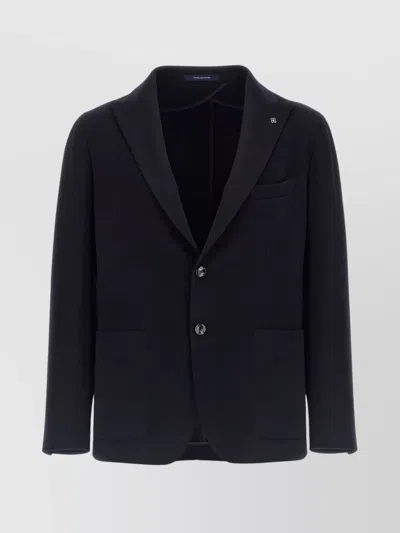 Tagliatore Square Pattern Blazer With Multiple Pockets