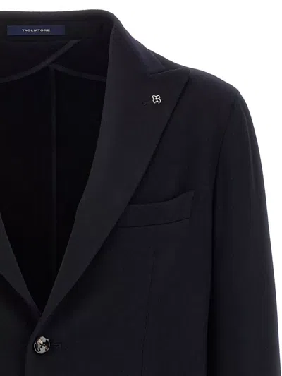 Tagliatore Square Pattern Blazer With Multiple Pockets
