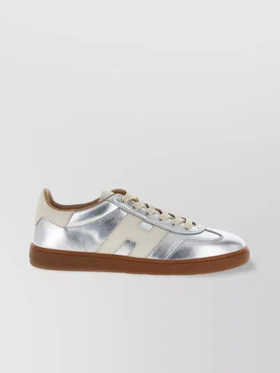 Hogan Chic Metallic Low-top Rubber Sole Sneakers