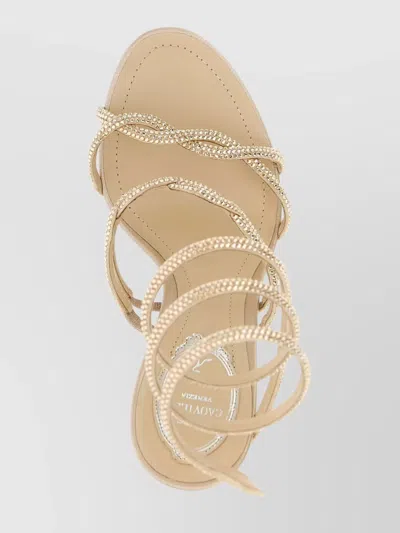 René Caovilla 'spiral Strap Stiletto Sandals With Embellished Open Toe'