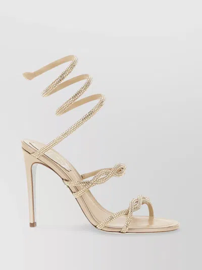 René Caovilla 'spiral Strap Stiletto Sandals With Embellished Open Toe'