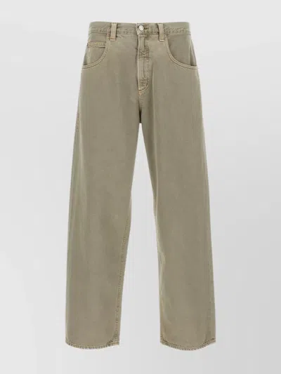Agolde High Waist Straight Leg Denim Trousers In Brown