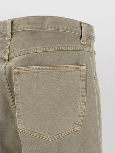 Agolde High Waist Straight Leg Denim Trousers In Brown