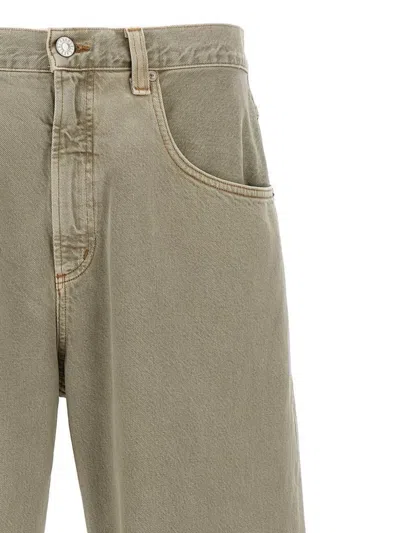Agolde High Waist Straight Leg Denim Trousers In Brown