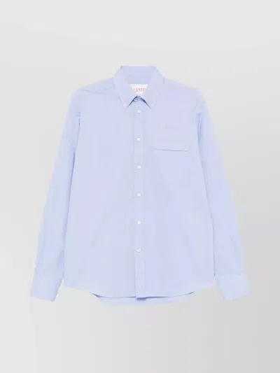Valentino Camicia Maniche Lunghe Vlogo Signature Shirts Light Blue In Blue
