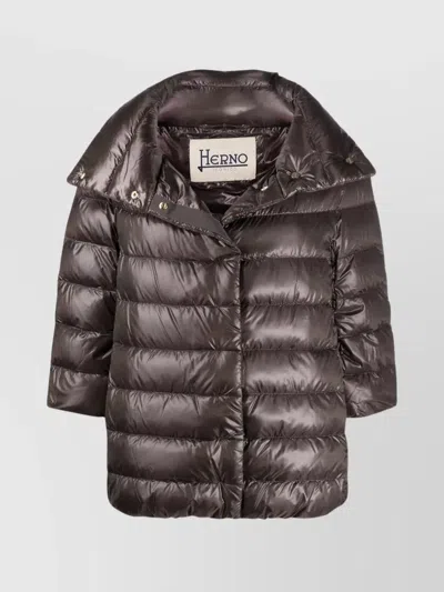 Herno Quilted Down Jacket In Brown