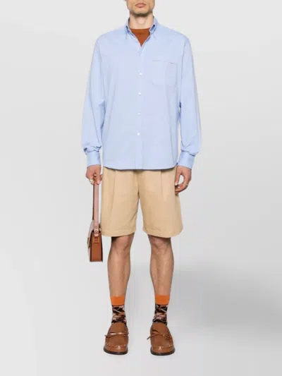 Valentino Camicia Maniche Lunghe Vlogo Signature Shirts Light Blue In Blue