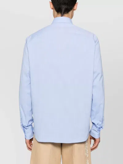 Valentino Camicia Maniche Lunghe Vlogo Signature Shirts Light Blue In Blue