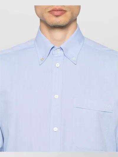 Valentino Camicia Maniche Lunghe Vlogo Signature Shirts Light Blue In Blue