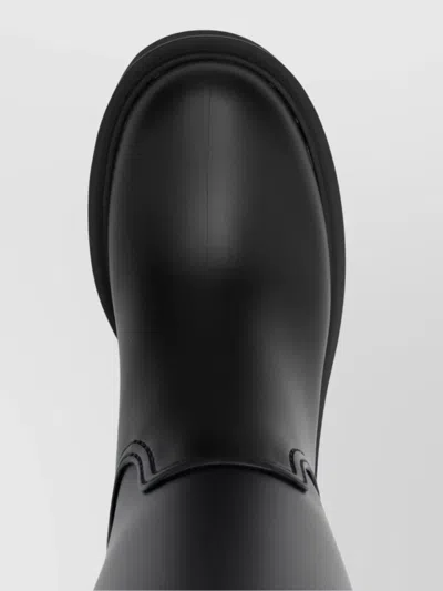 Moncler Rubber Kickstream Boots With Drawstring In Black
