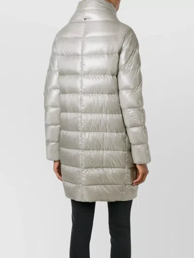 Herno Long Quilted Padded Coat With High Collar