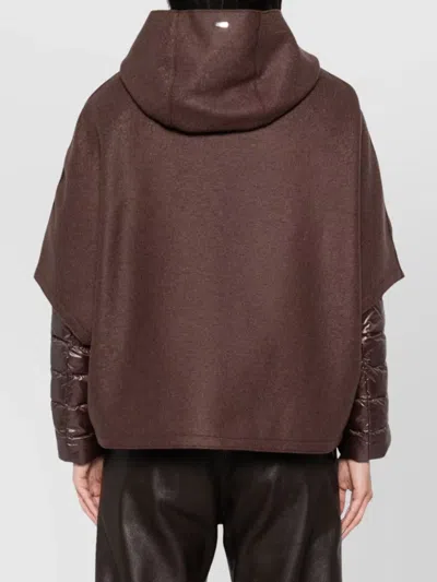 Herno Collar Hooded Sleeves Quilted Pockets In Brown