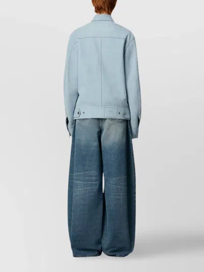 Ami Alexandre Mattiussi Ami Paris Men Suede Giacca Pelle In Blue