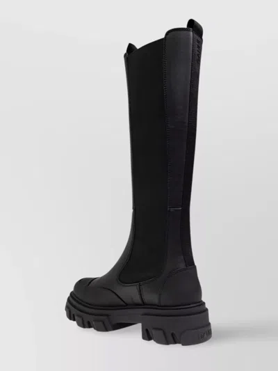 Ganni Chunky Lug Sole Knee-high Leather Boots