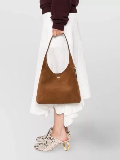 Coach Brooklyn 28 Brown With Single Shoulder Strap And Logo Lettering On The Front In Suede Woman In Brown