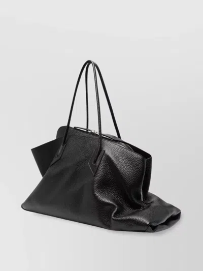 Attico Large Pebbled Shoulder Bag With Asymmetric Design