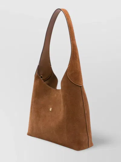 Coach Brooklyn 28 Brown With Single Shoulder Strap And Logo Lettering On The Front In Suede Woman In Brown