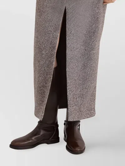 Brunello Cucinelli Slit-front Pencil Maxi Skirt