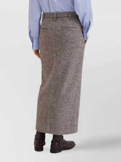 Brunello Cucinelli Slit-front Pencil Maxi Skirt