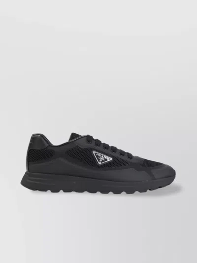 Prada Round Toe Mesh Panel Sneakers