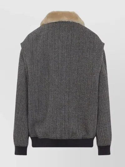 Miu Miu Blouson Wool Shearling Collar