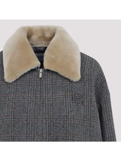 Miu Miu Blouson Wool Shearling Collar