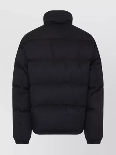 Prada Quilted Nylon Jacket Zip Pockets In Black