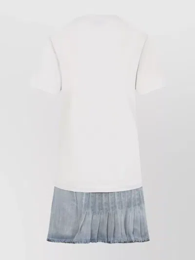 Balenciaga Layered Mini Dress With Denim Skirt Effect In Multi