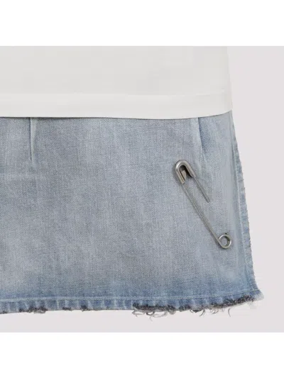 Balenciaga Layered Mini Dress With Denim Skirt Effect In Multi