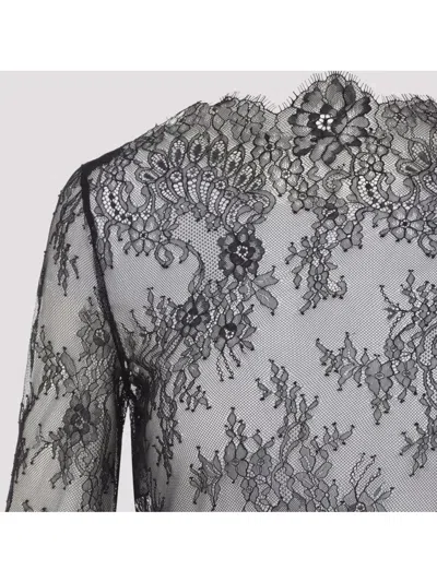 Alberta Ferretti Floral Pattern Lace Ls T-shirt