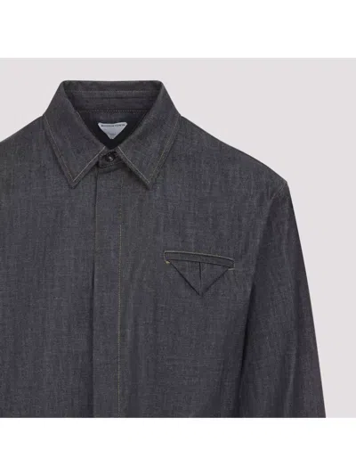Bottega Veneta Triangle Back Denim Shirt In Black