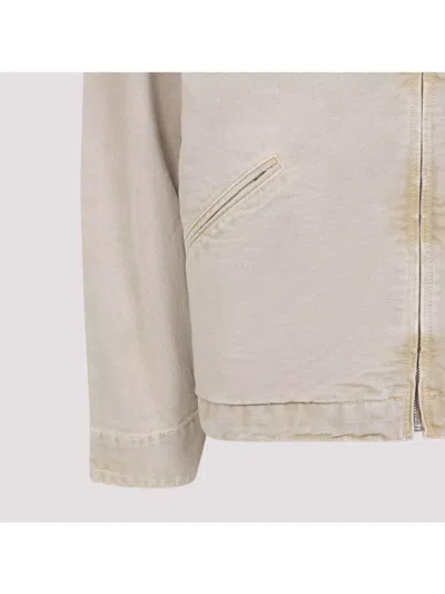 Carhartt Detroit Jacket Organic Cotton Long Sleeves In Gray