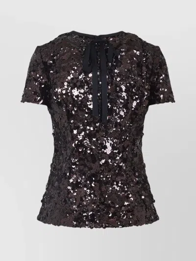 Prada Plum Sequined Back Tie T-shirt