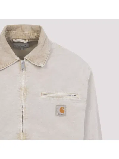 Carhartt Detroit Jacket Organic Cotton Long Sleeves In Gray