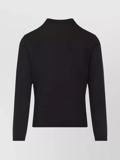 Giorgio Armani Classic Zip-up Pullover Crafted From Virgin Wool In Black