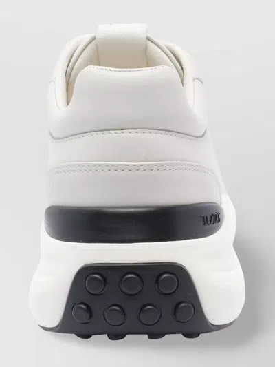 Tod's Low Top Leather Sneakers With Contrast Sole