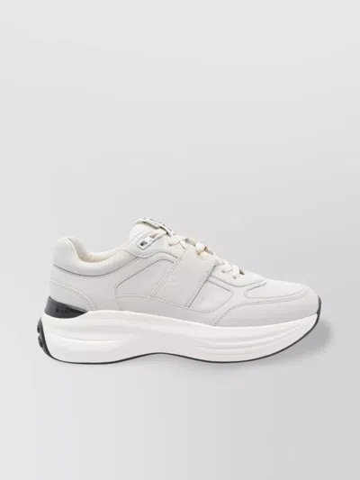 Tod's Low Top Leather Sneakers With Contrast Sole