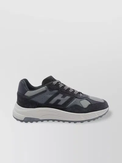 Hogan Suede And Smooth Leather Hyperlight Sneakers With Technical Fabric Inserts
