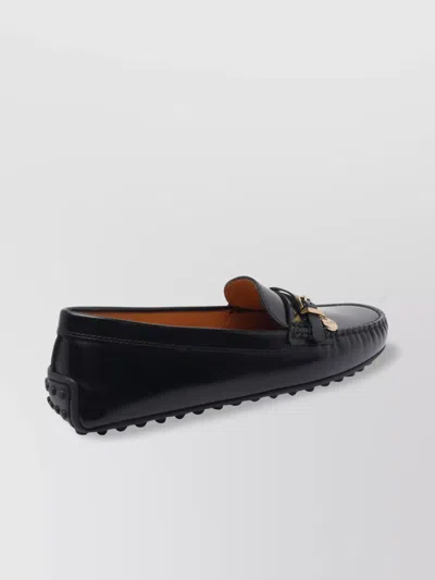 Tod's Leather Loafers Gold Hardware Buckle Detail