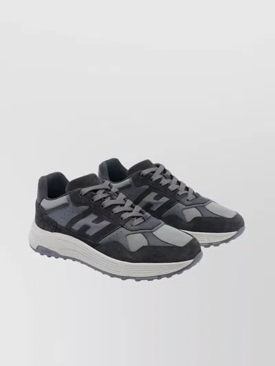 Hogan Suede And Smooth Leather Hyperlight Sneakers With Technical Fabric Inserts